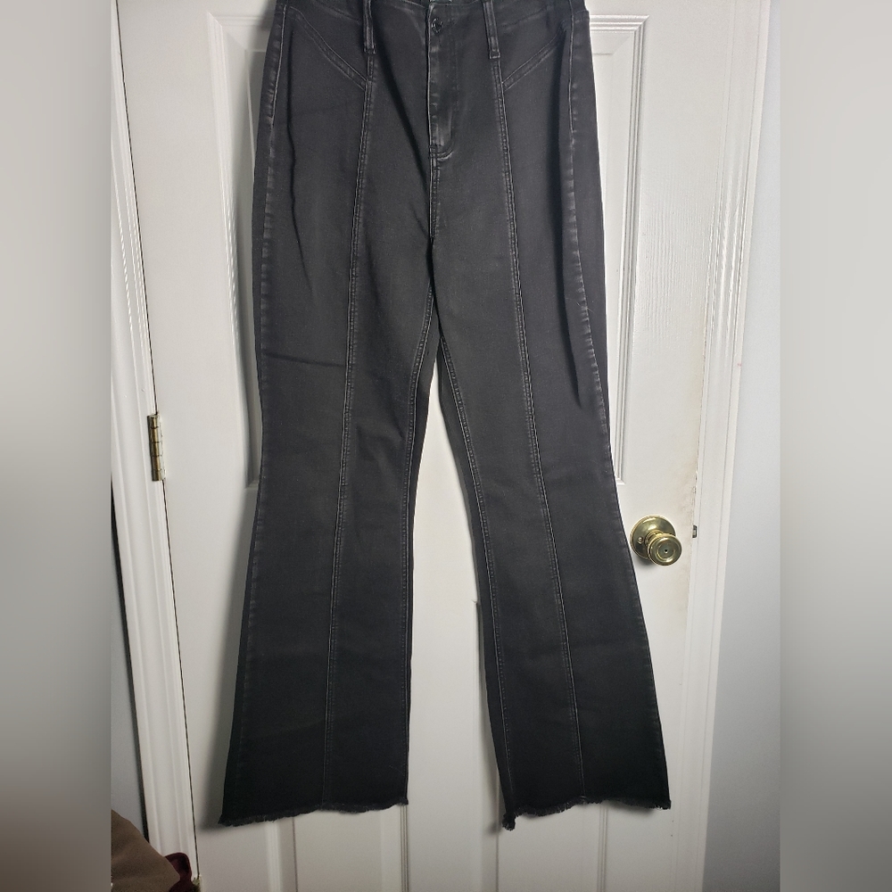 Black High Waisted Jeans with Front Seam Detail (YMI)